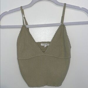 Pacsun Sage Green Ribbed Crop Tank Top ~ S